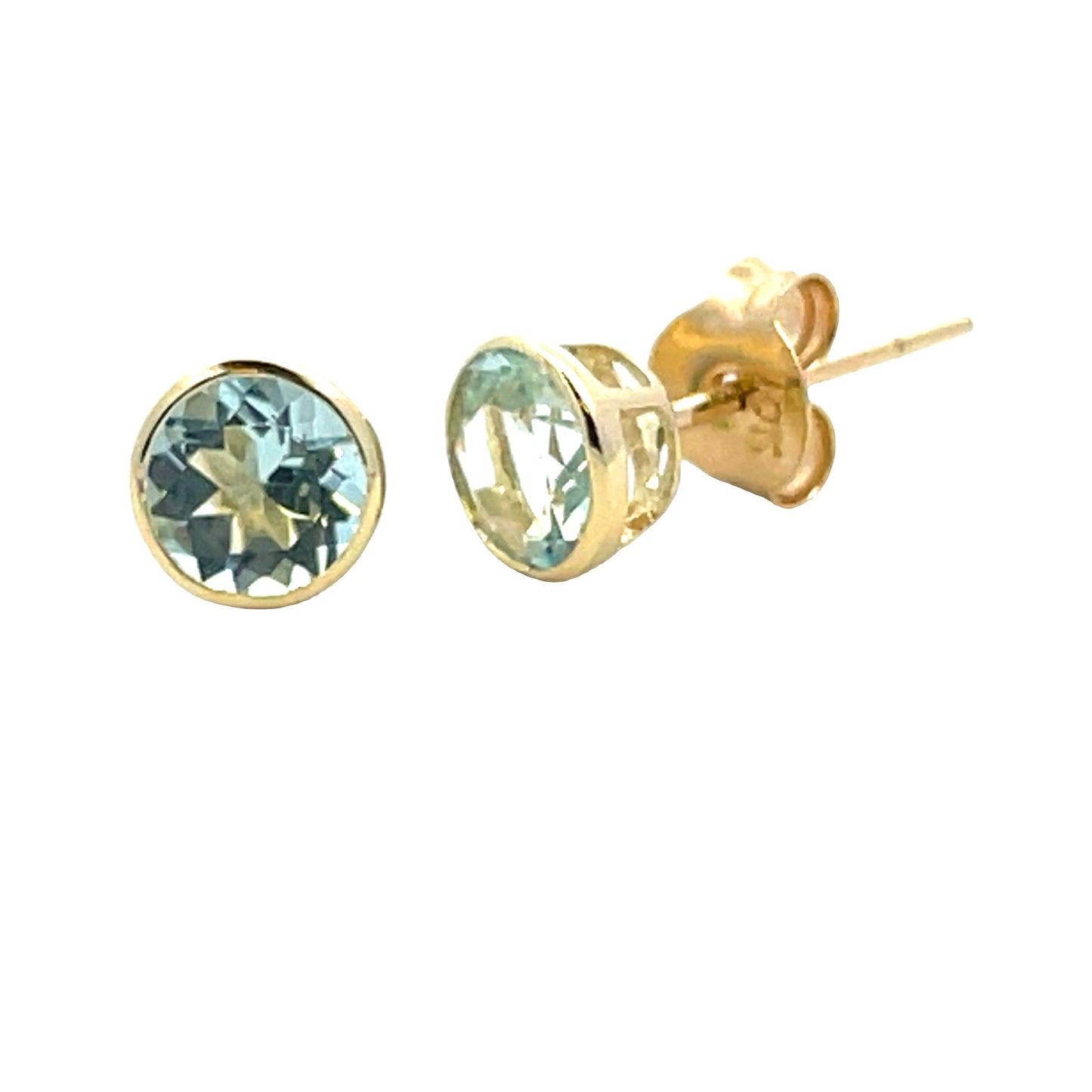Boucles d'oreilles en aquamarine véritable de 0,78 ct en or blanc 10KT