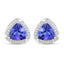 Boucles d'oreilles en or blanc 14K avec tanzanite et diamants de 3,70 carats
