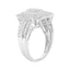.925 Sterling Silver Round and Baguette Diamond Cathedral Ring - Size 7