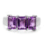 2.85 Carat Genuine Amethyst Sterling Silver Engagement Ring