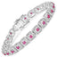 Bracelet en Rubis Naturel de 3,12 Carats en Argent Sterling .925