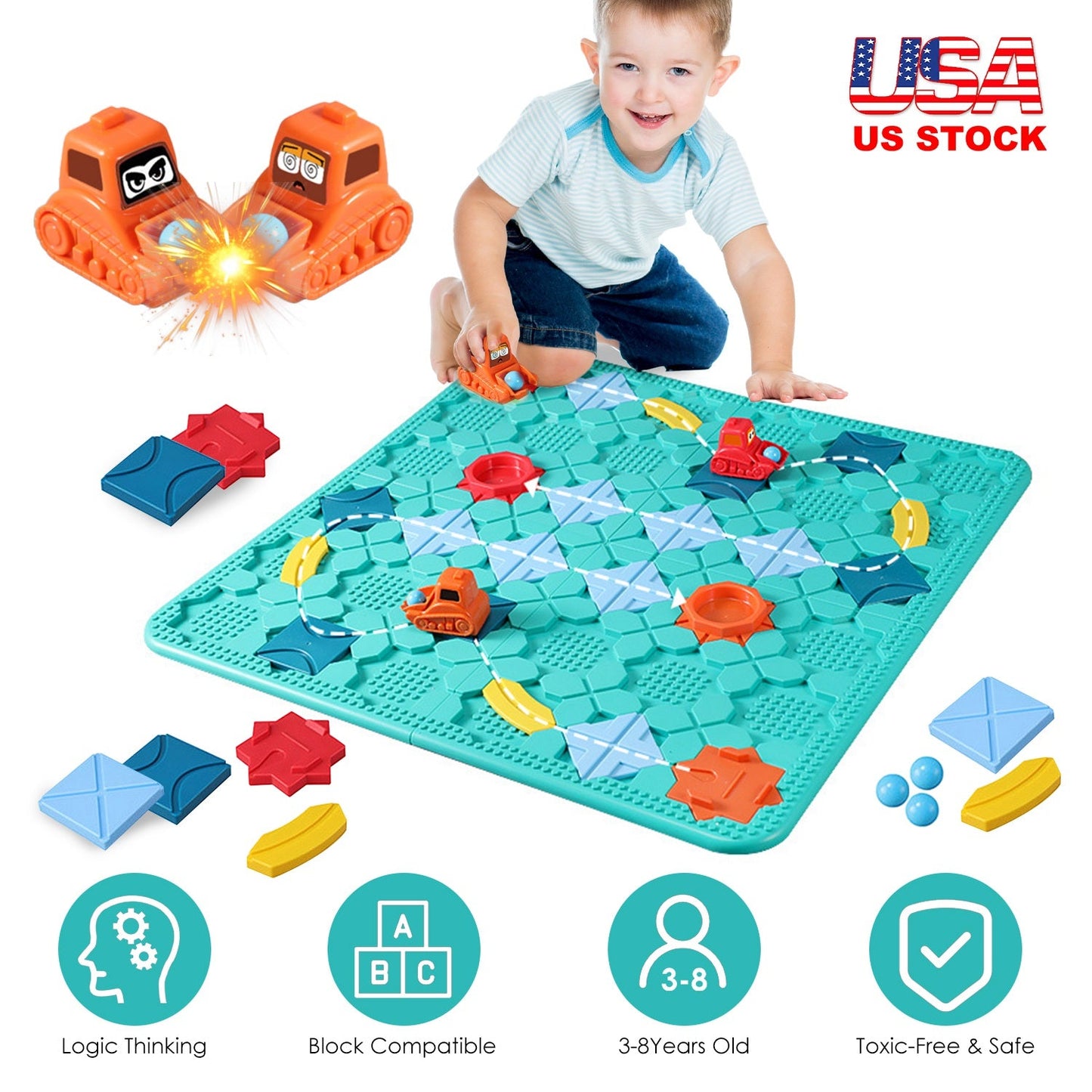 Juego de rompecabezas GBruno Kids Logical Road Builder