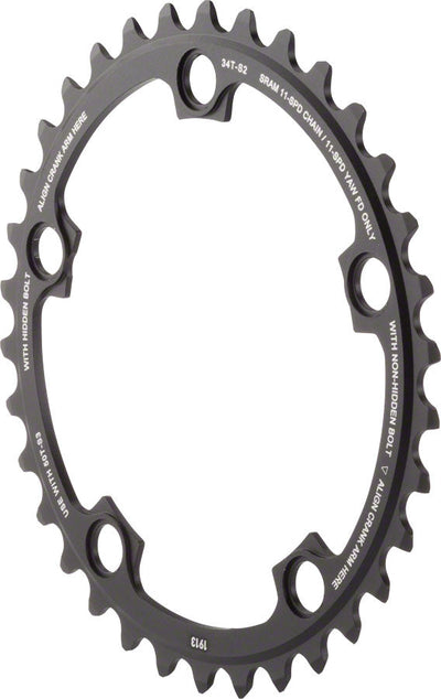 SRAM 11-Speed 34T 110mm BCD YAW Chainring - Black