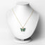 1.91 Carat Genuine Emerald and White Zircon Pendant in Sterling Silver