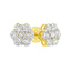 Pendientes de Flor de Diamante de Oro Amarillo de 14K - 1.0 Cttw
