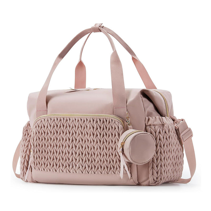 Large Capacity Striped Handbag for Travel