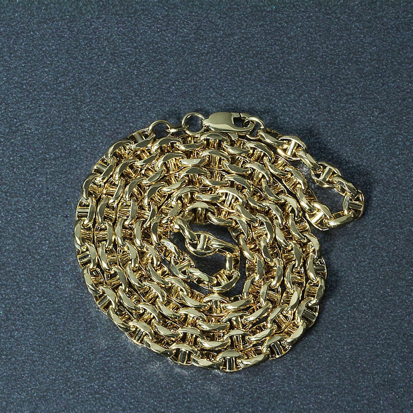 Collar de cadena de ancla de oro amarillo de 14k de 4.5mm