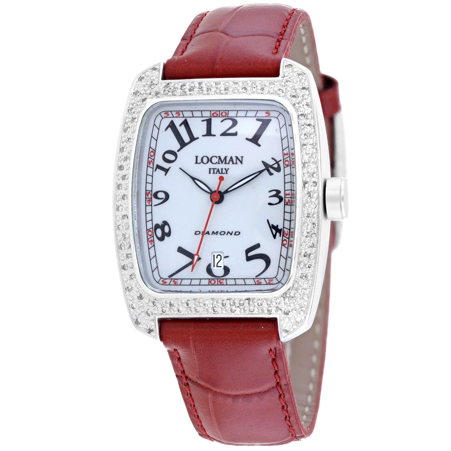 Montre en diamant pour femme Locman avec bracelet en cuir