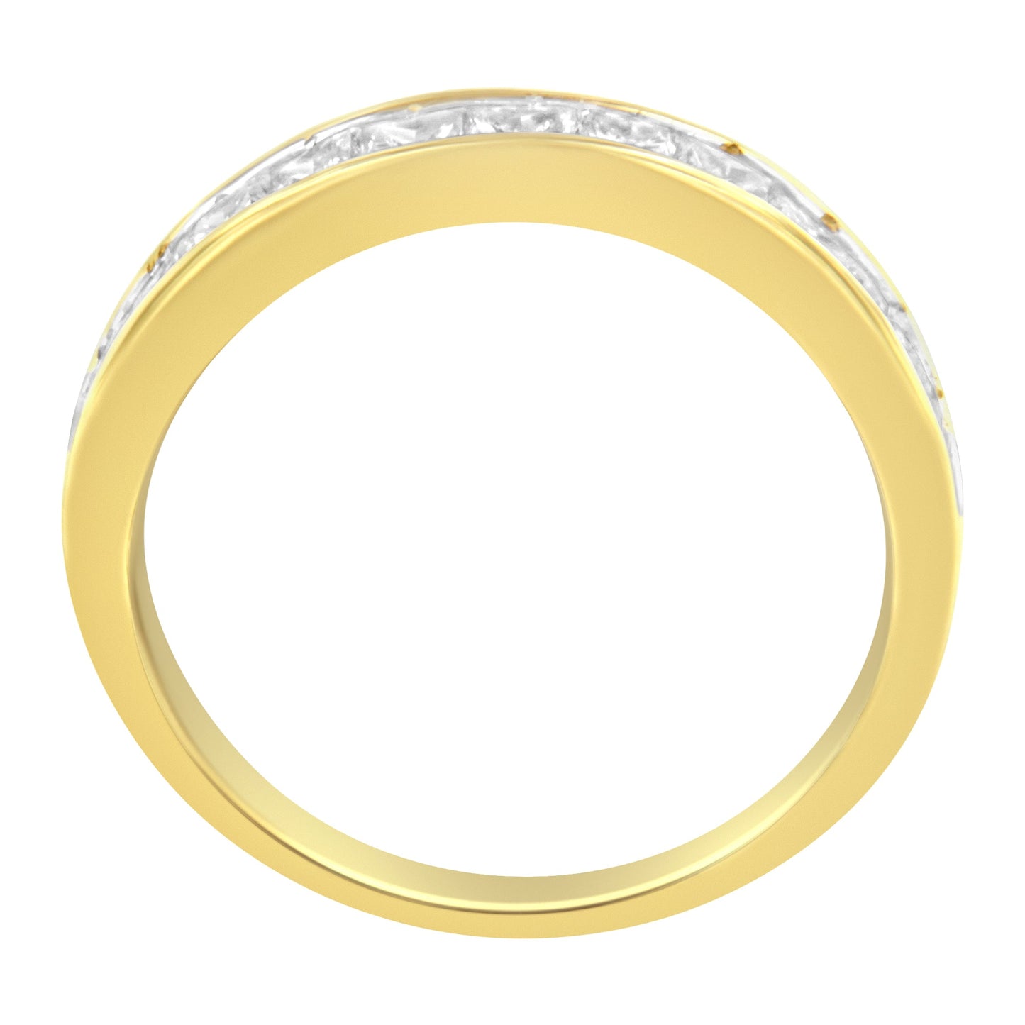 Anillo de Banda de Diamantes en Canal de Oro Amarillo de 14KT