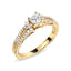 14K Yellow Gold Diamond Split Shank Engagement Ring - Size 7