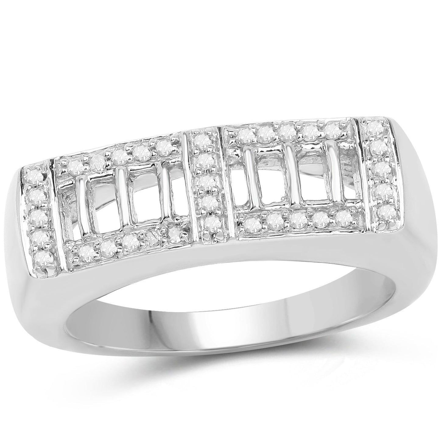 14K Yellow Gold Plated Diamond Cocktail Ring in Sterling Silver