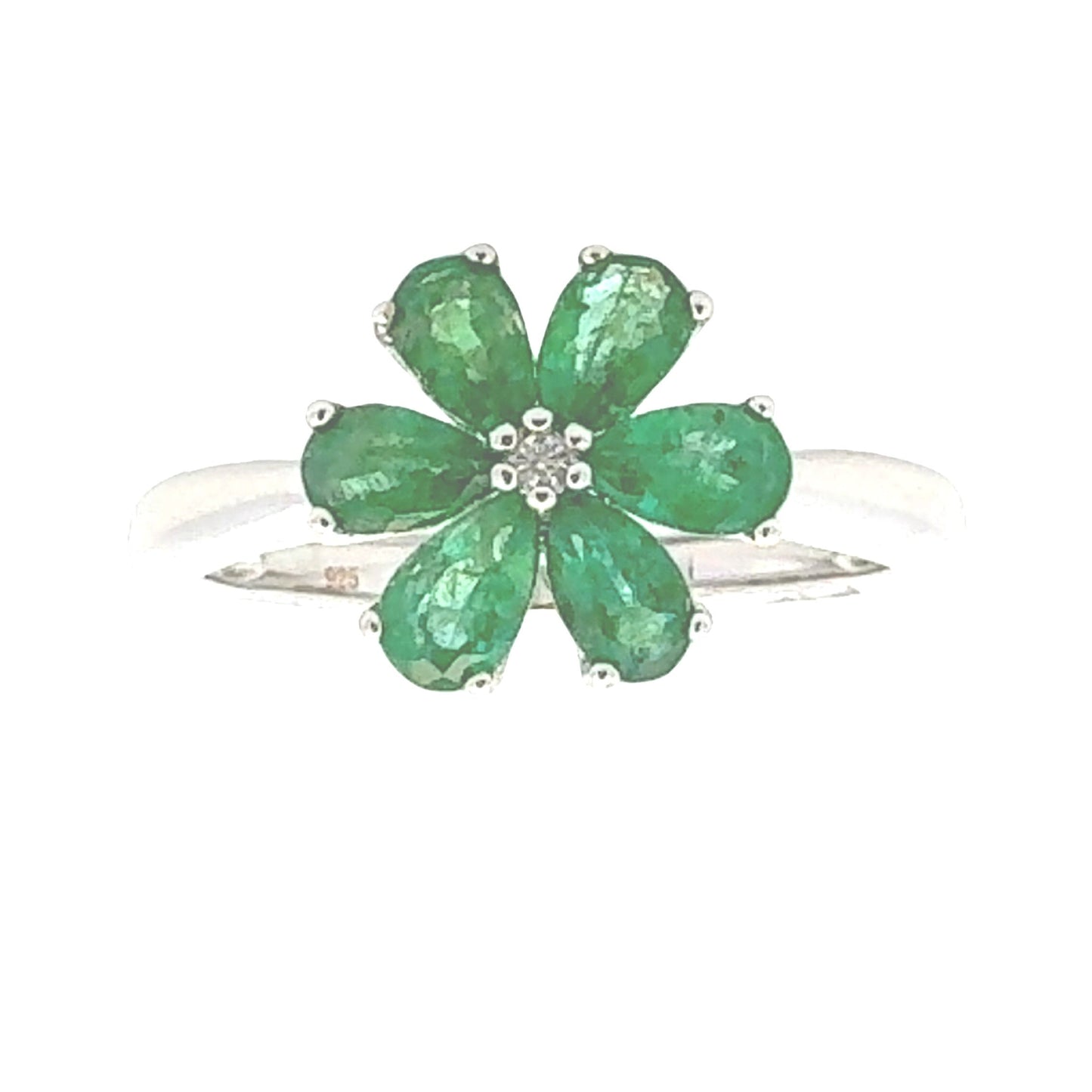 Bague en Zircon Émeraude 1,14 ct en Argent Sterling