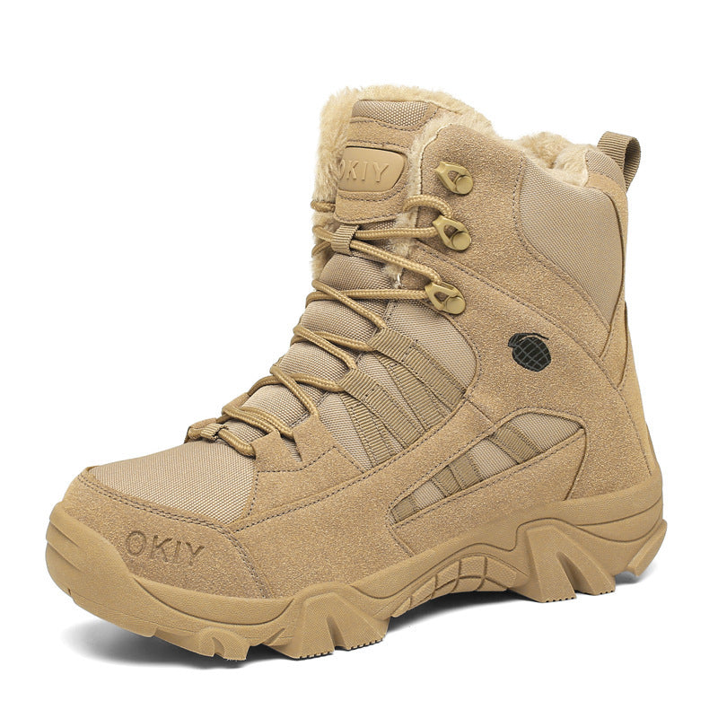 Men's Fleece-Lined Winter Combat Boots for Outdoor Adventures