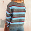 Chic Striped Long Sleeve Sweater with Round Neck - Korvel