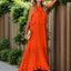 Elegant Ruffled Sleeveless Tiered Maxi Dress with Pockets