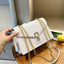 Bolso Mensajero de Cuero PU con Detalle de Cadena de Lujo