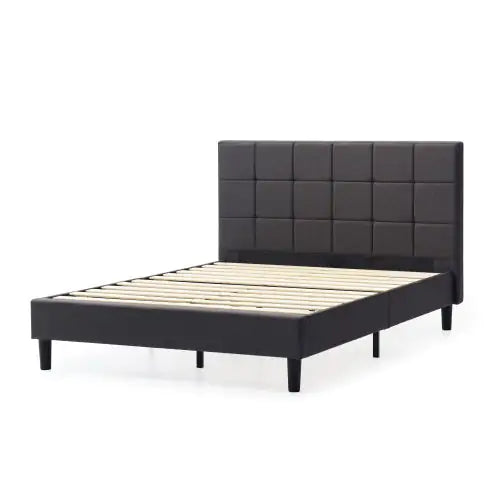 Lit plateforme rembourré couture carrée - King