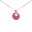 Collier Pendentif en Argent Sterling .925 avec Émail Rouge et Diamants en Spirale Infinie