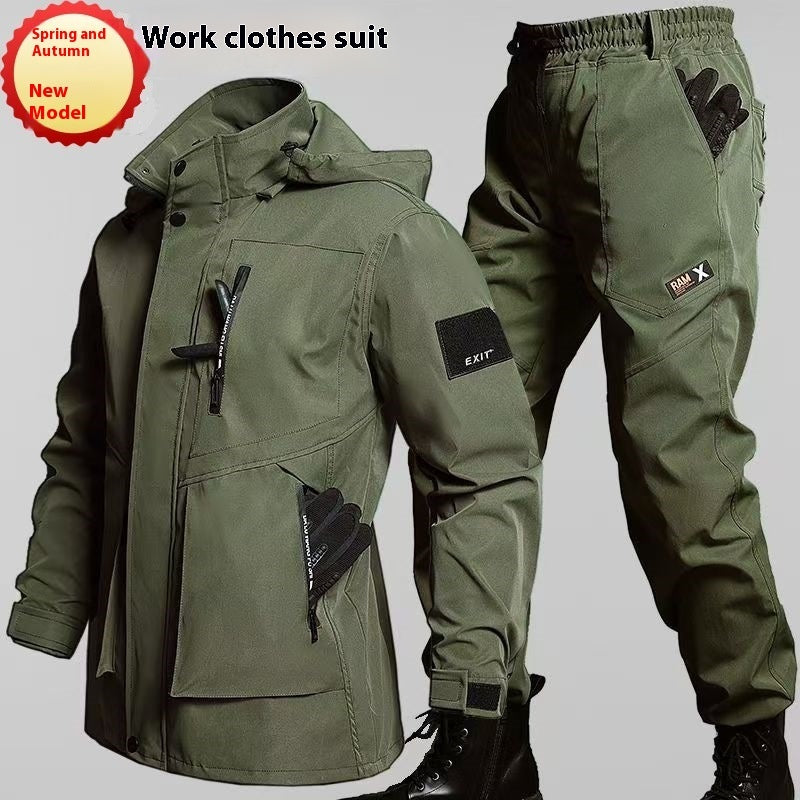 Fleece-Lined Waterproof Jacket Suit for Autumn & Winter