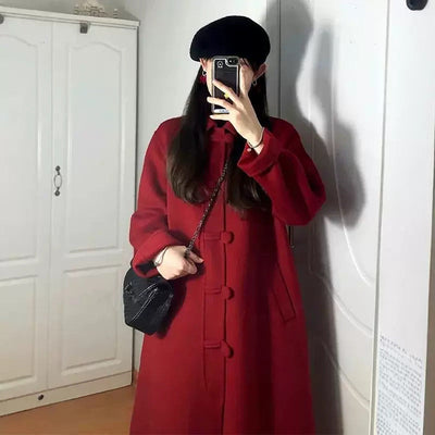 Abrigo de lana de longitud media estilo Hepburn para petite