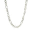 Rhodium Plated Sterling Silver Figaro Chain - 5.5mm
