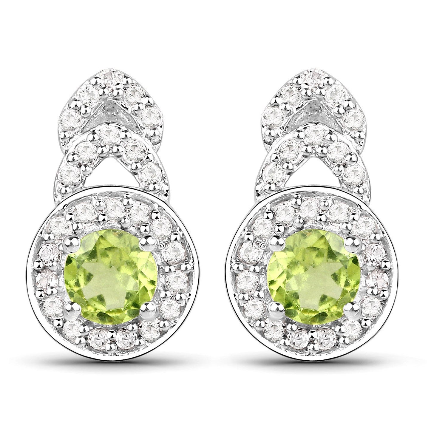 Conjunto de Joyería de Peridoto y Topacio Blanco de 2.68 Quilates