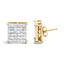 10K Yellow Gold Invisible-Set Princess-Cut Diamond Stud Earrings