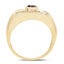 Anillo de Solitario de Diamante Negro Baño de Oro de 14K