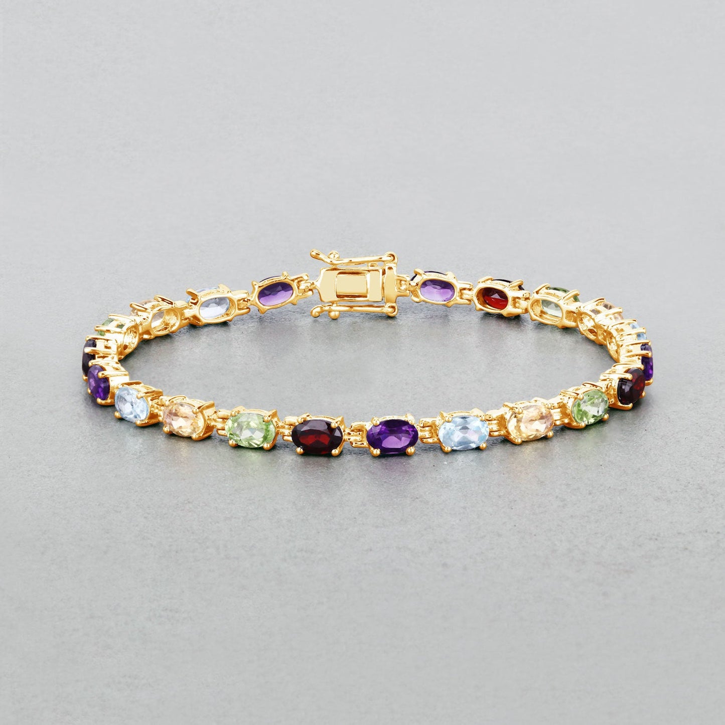 8.96 Carat Genuine Multi-Stone .925 Sterling Silver Bracelet
