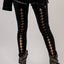 Black Grommet Lace Up Front Leggings - Korvel