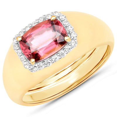 Bague en argent sterling avec zircon rose et zircon blanc de 2,60 carats