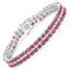 20.03 Carat Ruby and White Topaz Sterling Silver Bracelet