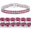 20.03 Carat Ruby and White Topaz Sterling Silver Bracelet