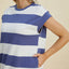 Vestido Mini de Manga Corta a Rayas Chic para Mujeres