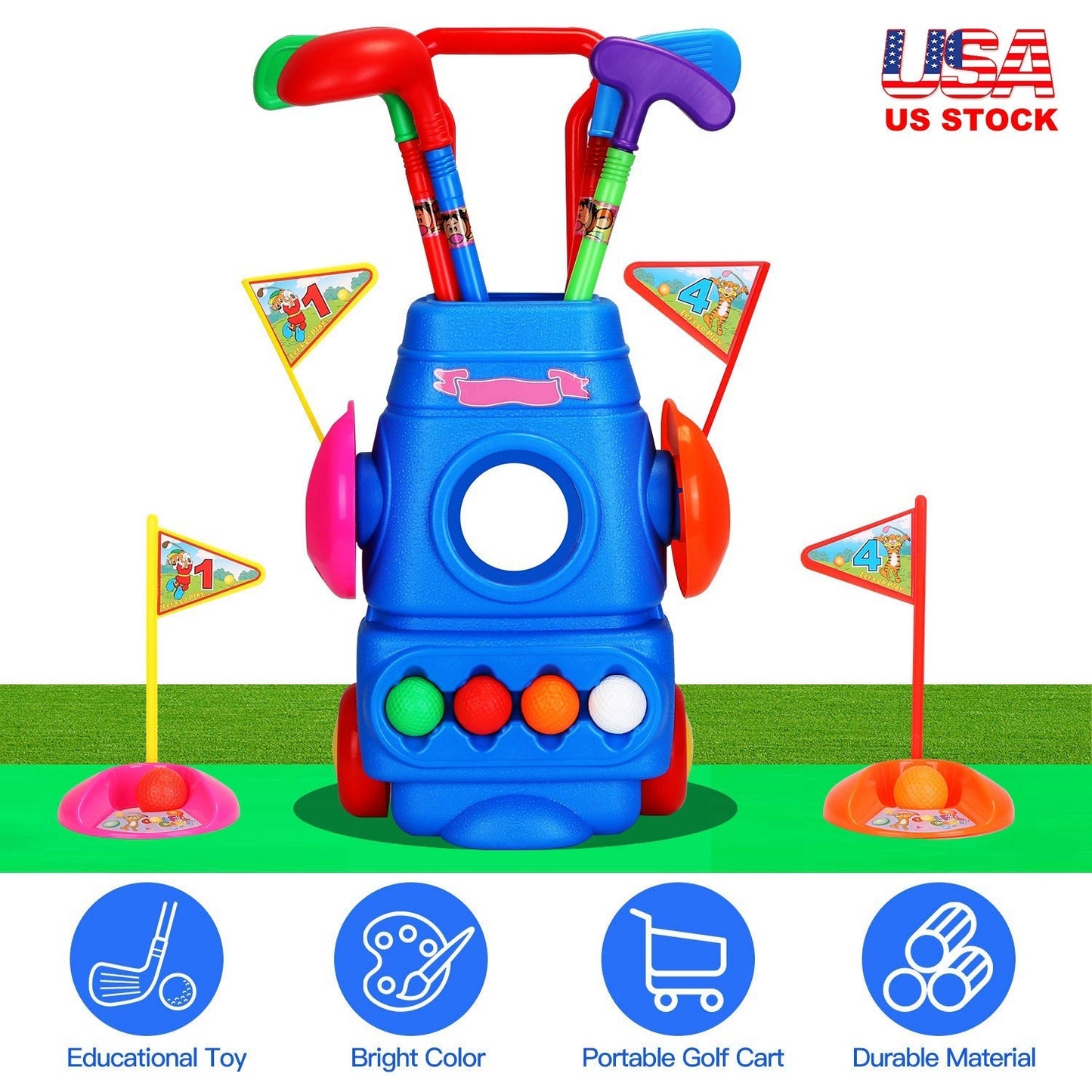 Ensemble de golf pour tout-petits GBruno - Jouet de golf complet pour enfants