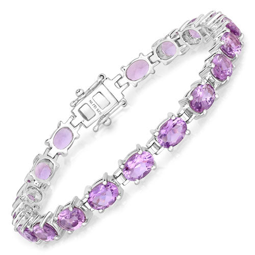 14.40 Carat Genuine Amethyst Sterling Silver Bracelet