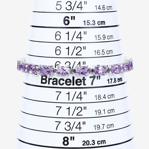 14.40 Carat Genuine Amethyst Sterling Silver Bracelet