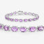 14.40 Carat Genuine Amethyst Sterling Silver Bracelet