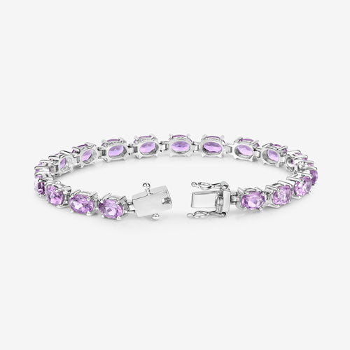 14.40 Carat Genuine Amethyst Sterling Silver Bracelet