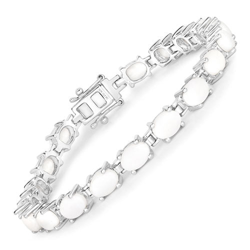 Pulsera de plata esterlina .925 con ópalo genuino de 10.26 quilates