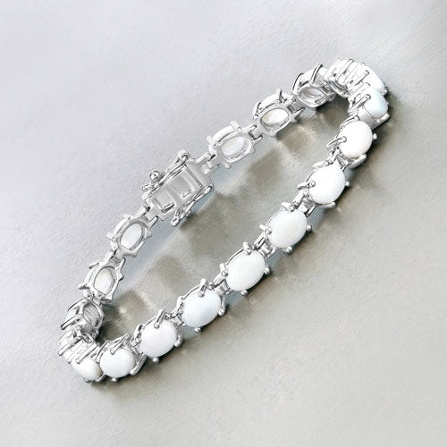 Pulsera de plata esterlina .925 con ópalo genuino de 10.26 quilates