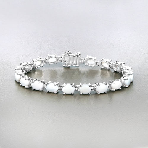 Pulsera de plata esterlina .925 con ópalo genuino de 10.26 quilates