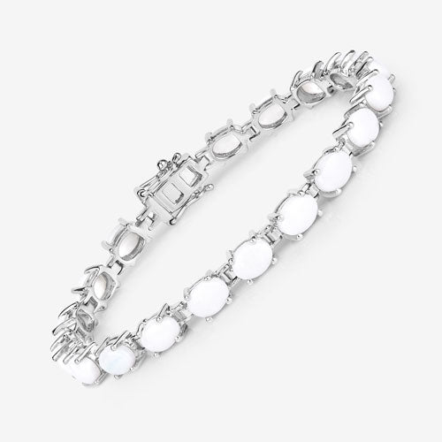 Pulsera de plata esterlina .925 con ópalo genuino de 10.26 quilates