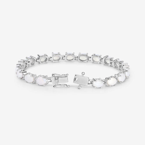 Pulsera de plata esterlina .925 con ópalo genuino de 10.26 quilates