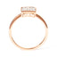 Bague de fiançailles en diamant taille princesse en or rose 10K - Taille 5