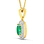 1.50 Carat Zambian Emerald & Diamond 14K Yellow Gold Pendant