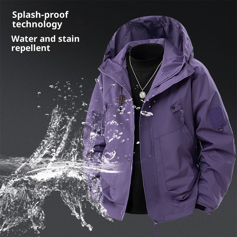 Loose Cargo Waterproof Jacket Coat with Hood