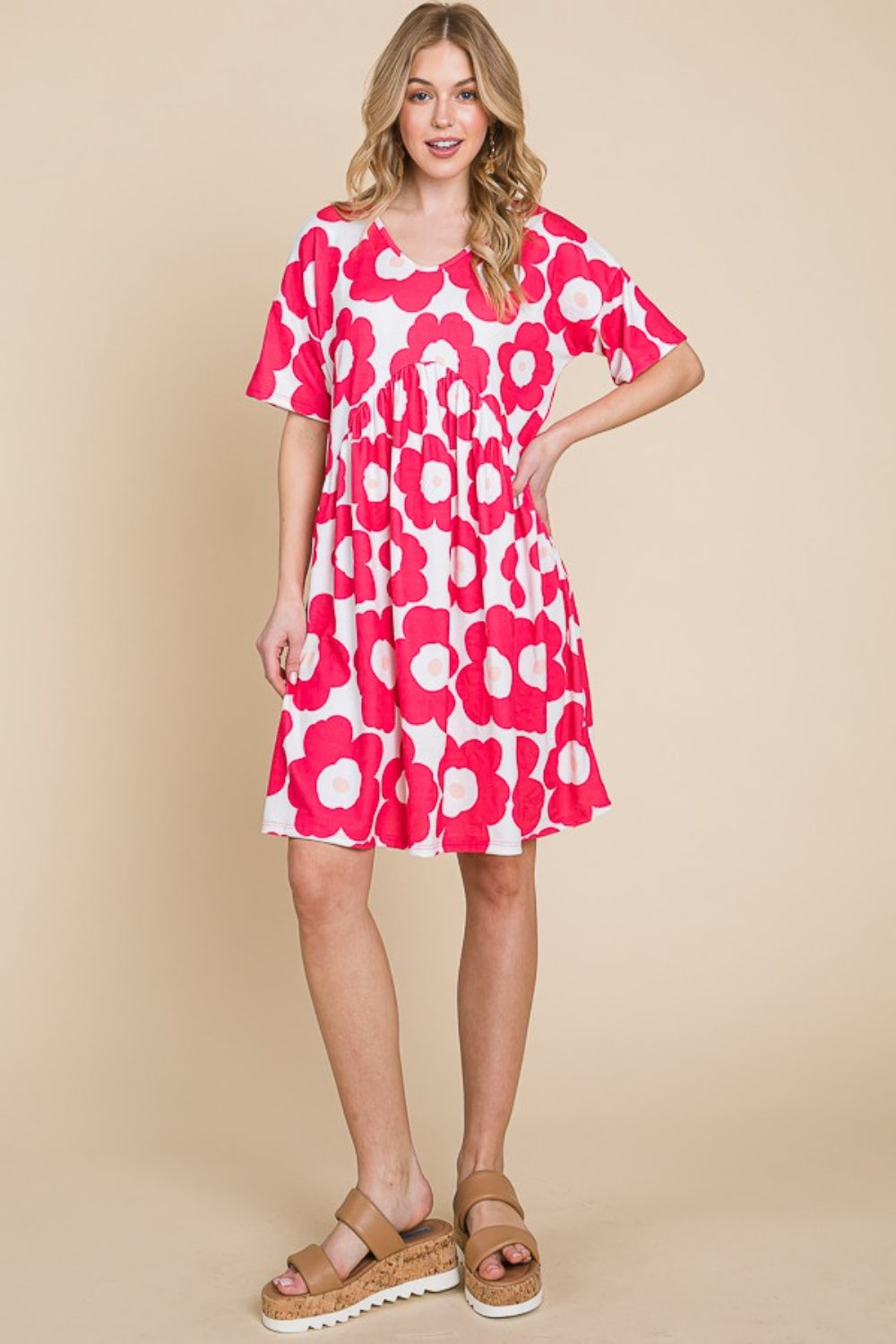 Trendy Floral Print Ruched Dress for Effortless Style