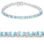 8.84 Carat Genuine Blue Zircon & Topaz Sterling Silver Bracelet
