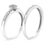 Anillo de Conjunto Nupcial con Acento de Diamante en Plata Esterlina .925 - Talla 7